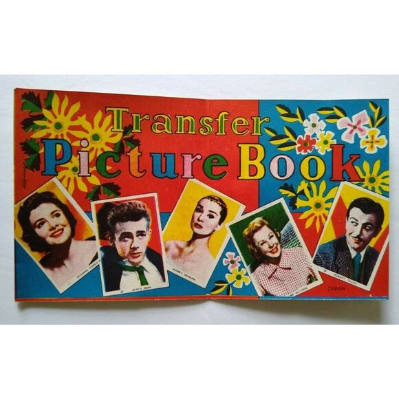 1950s Transfer Picture Book Decal James Dean John Wayne Rock Hudson Gable Curtis - Picture 2 of 11